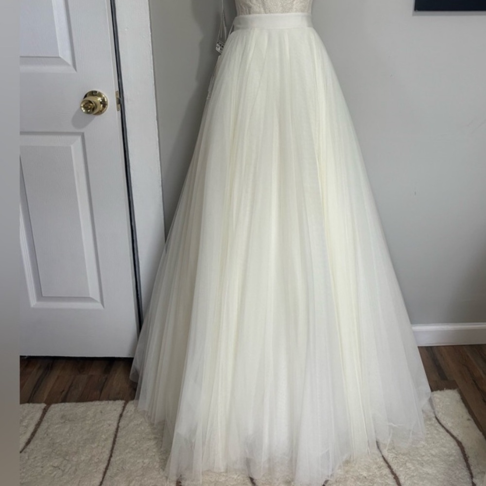 NWT Anthropologie Watters Ahsan Cream Tulle Wedding Skirt